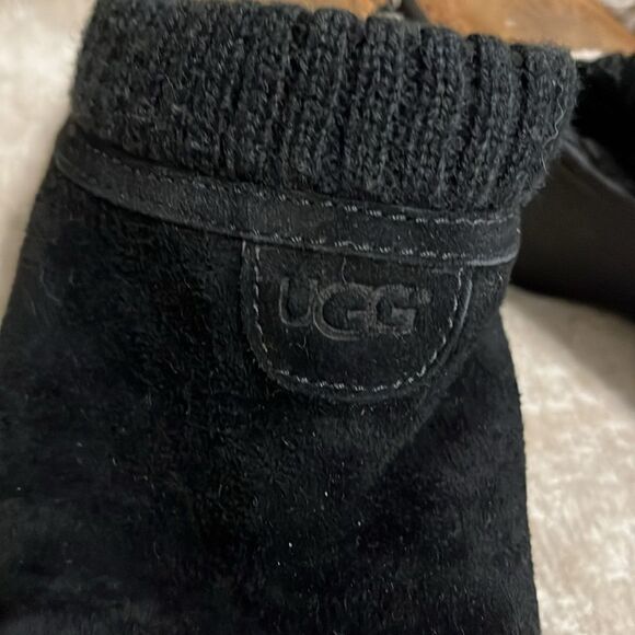 UGG Black Wedge Mules Slip-On - Picture 2 of 9
